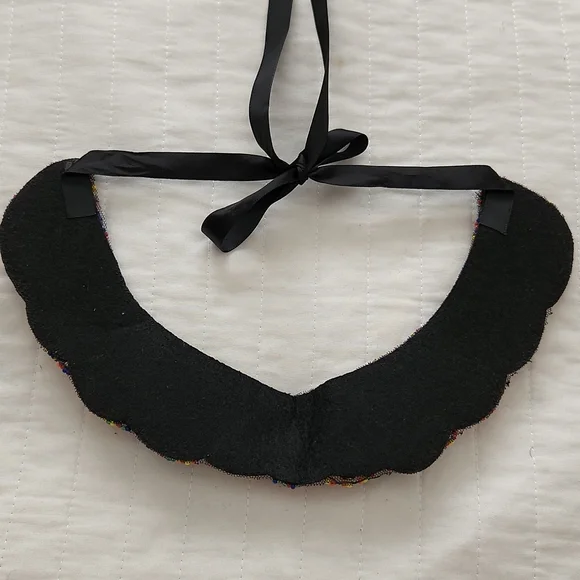 Handmade Beaded Necklace w/Ribbon Tie - Picture 2 of 5